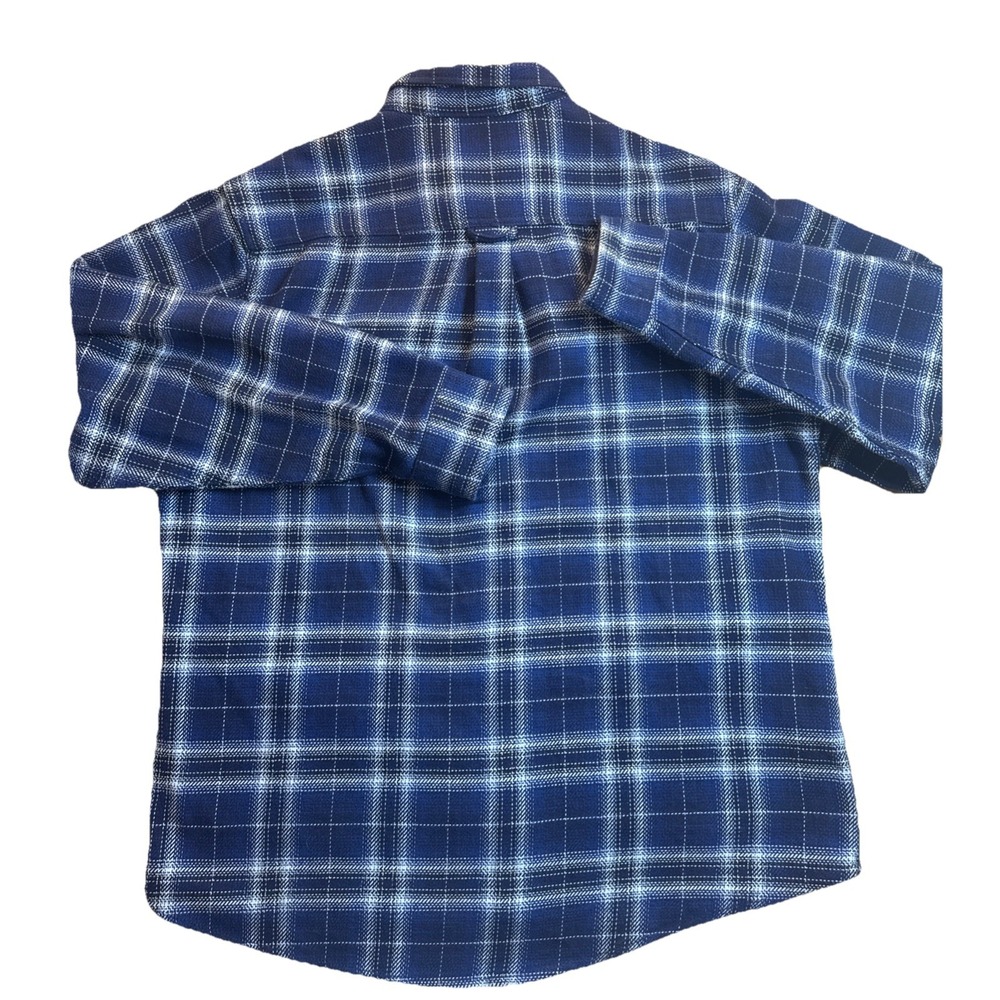 Woolrich Shirt Mens XL Blue Plaid Brawny Flannel Thick Shacket Gorpcore Outdoors - Picture 6 of 8